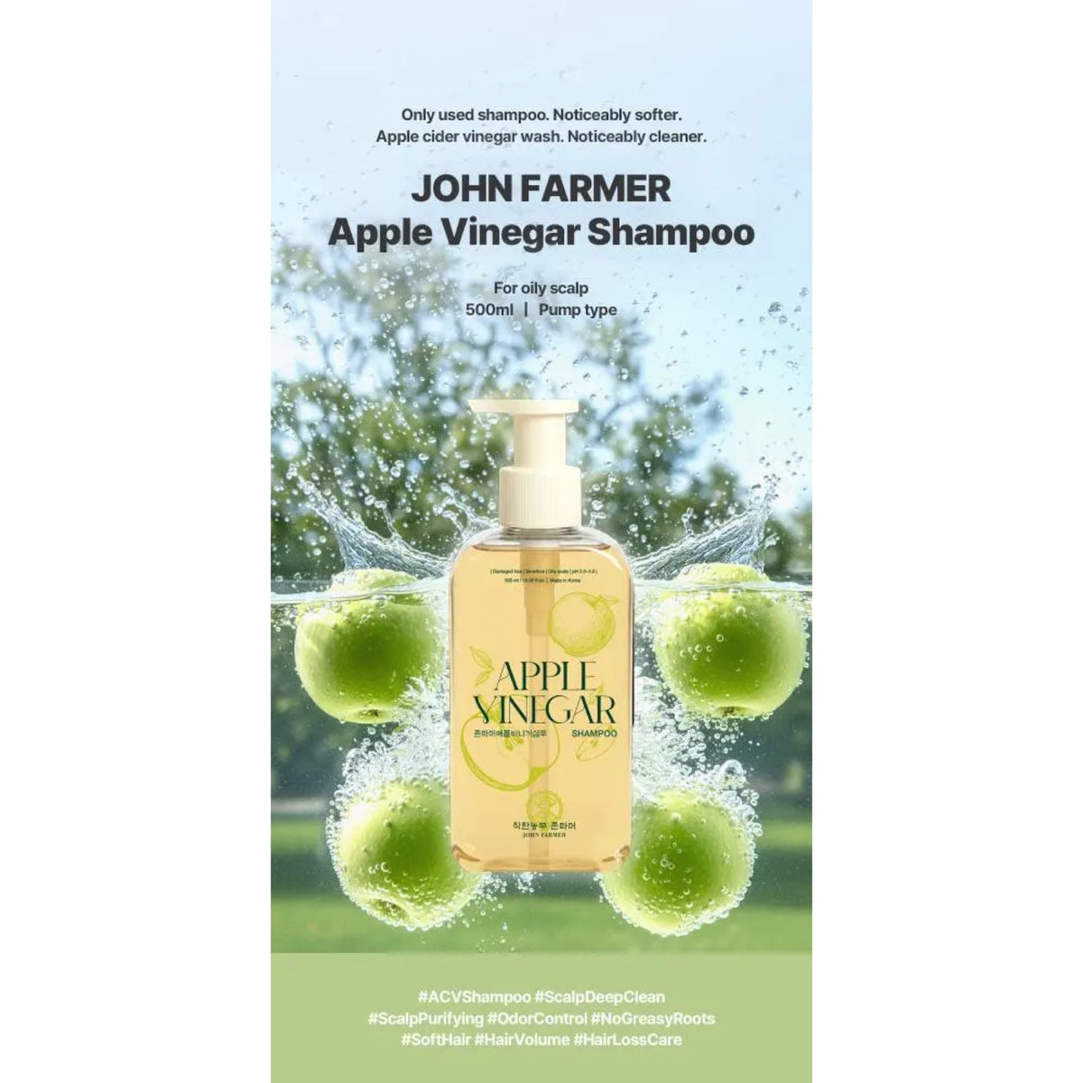 John Farmer Apple Cider Vinegar Hair Shampoo 500ml