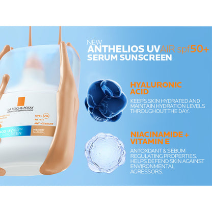La Roche-posay Anthelios Uvair Daily Spf50+ Medium Complexion 50ml