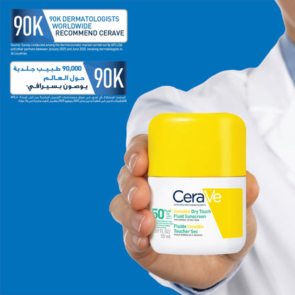 Cerave Invisible Dry Touch Fluid Sunscreen Spf 50+ 50 ml