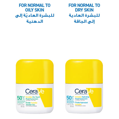 Cerave Invisible Dry Touch Fluid Sunscreen Spf 50+ 50 ml