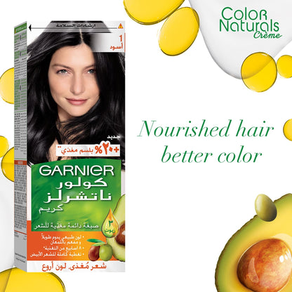 Garnier Hair Colour, With 3 Nourishing Oils, 1 Black