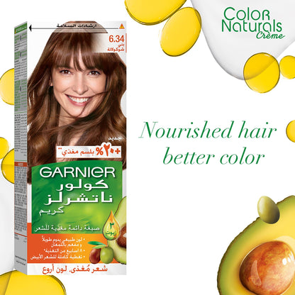 Garnier Colour Naturals Hair Colour 6.34 Brown Chocolate