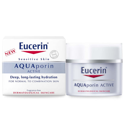 كريم النهار Eucerin Aquaporin Active الخفيف للوجه مع الجلوكو-جليسرول، لا يسد المسام، 50 مل