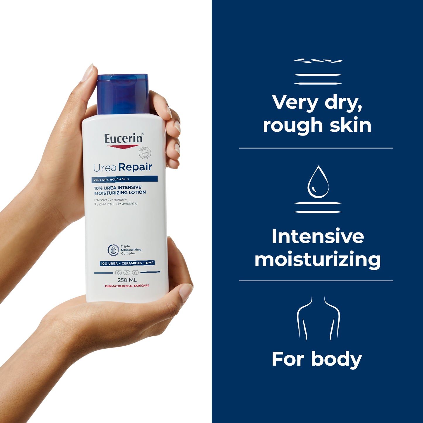 Eucerin Urearepair لوشن الجسم الملطف المرطب بـ 5% يوريا، 250 مل
