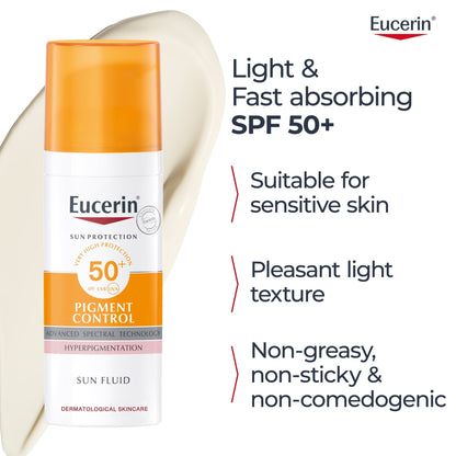 Eucerin Photoaging Control سائل للوجه واقي شمسي مضاد للشيخوخة بمعامل حماية SPF50+، سعة 50 مل