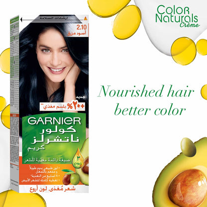 Garnier Color Naturals 2.10 Hair Color, Blue Black, 112gm