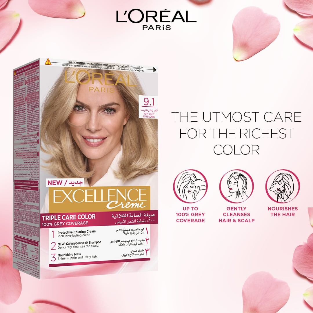 L'Oréal Paris Excellence Creme Triple Care Color 9.1 Very Light