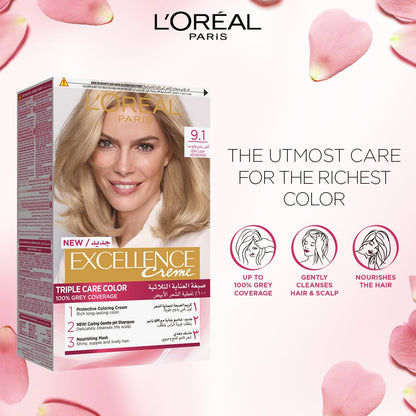 L'Oréal Paris Excellence Creme Triple Care Color 9.1 Very Light