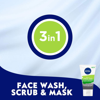3-in-1 Urban Skin Claywash Mattify & Pore Clear Face Wash Scrub Mask 150ml