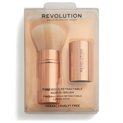 Retractable Kabuki Face Brush Rose Gold 1pc