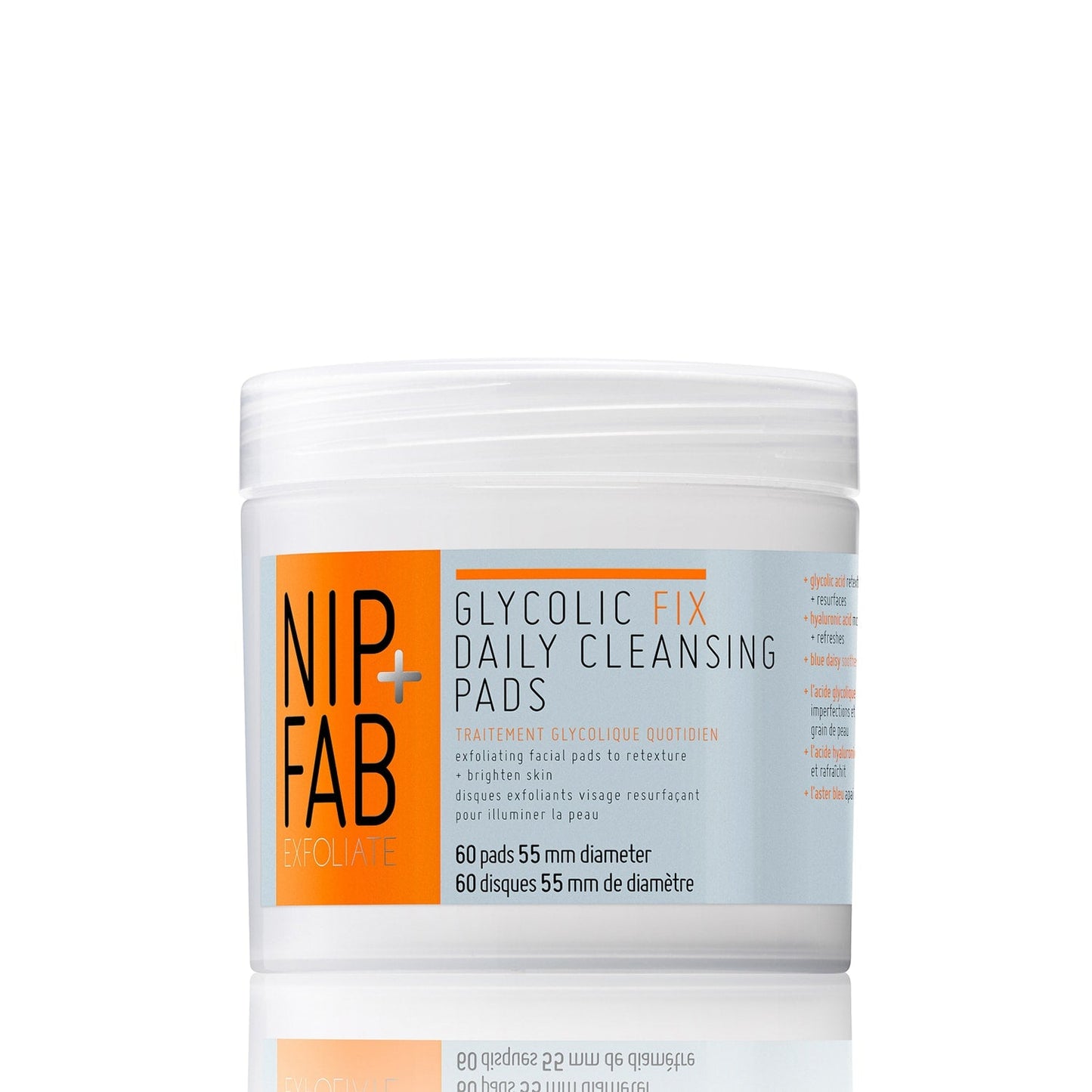 Nip+Fab Exfoliate Glycolic Fix Daily Cleansing Pads Wipes 60pcs 80ml