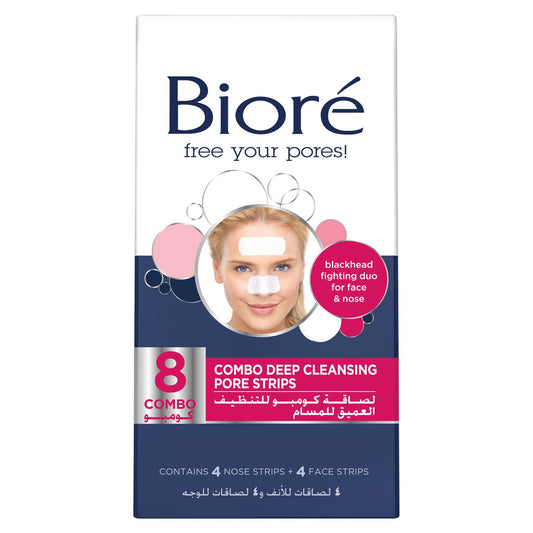 Deep Cleansing Pore Strips Face & Nose Combo 4+4pcs 2 x 4pcs