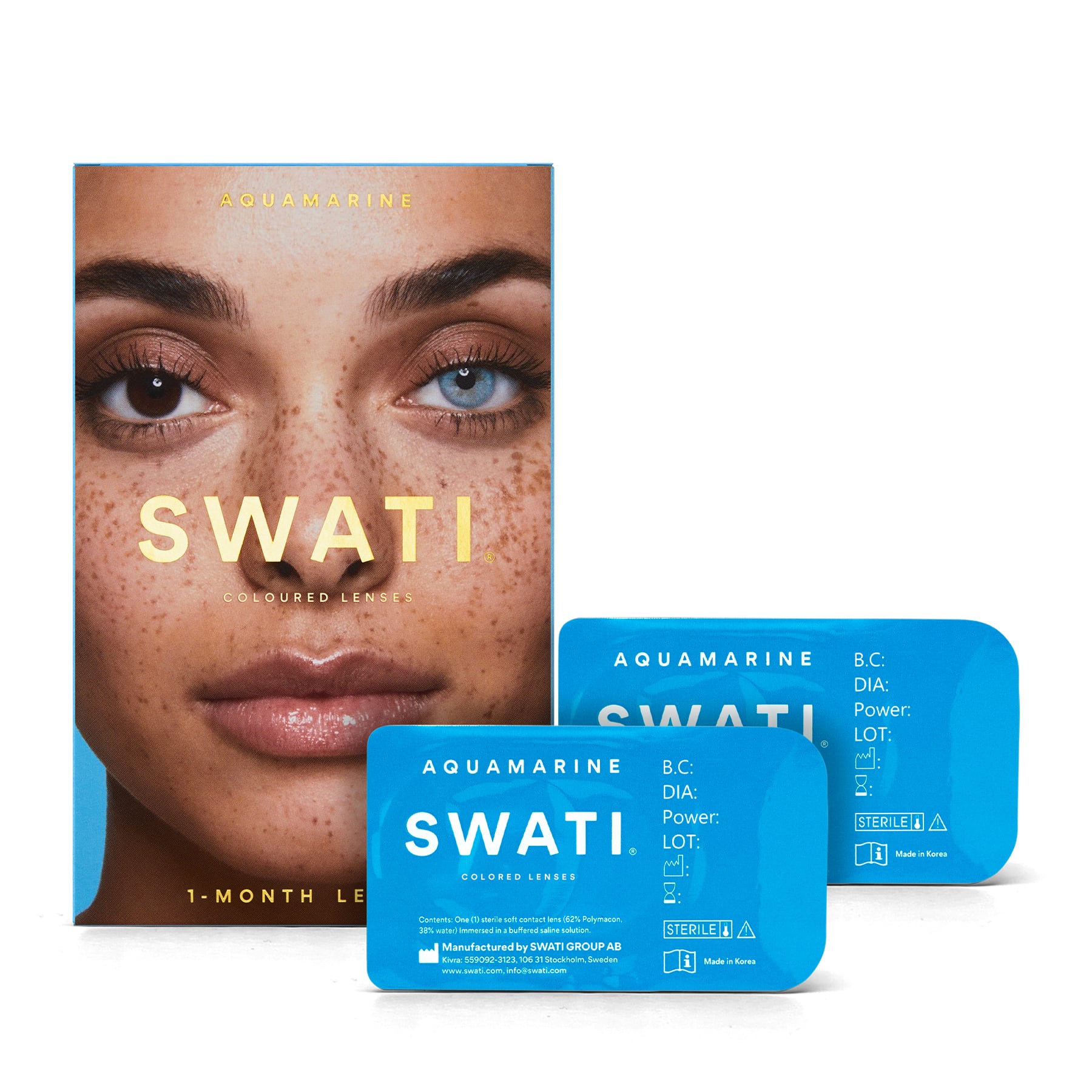 Colour Contact Lenses 1 Month Aquamarine|Pack of 2