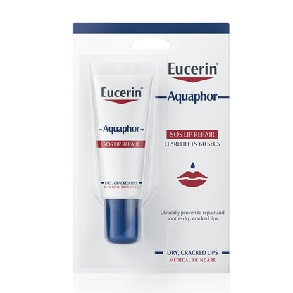 Eucerin Aquaphor SOS Repair Lip Balm للشفاه المتشققة، 10 مل