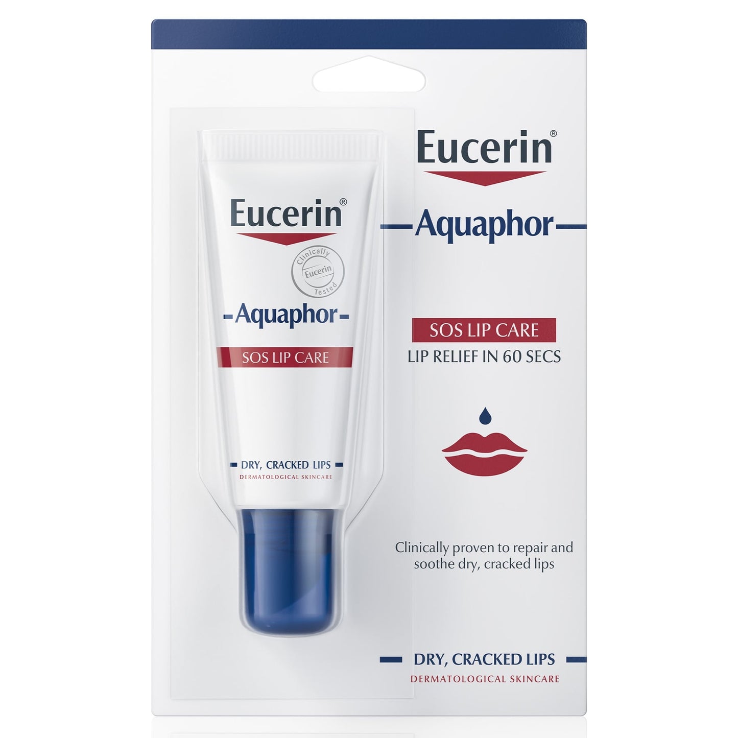 Eucerin Aquaphor SOS Repair Lip Balm للشفاه المتشققة، 10 مل