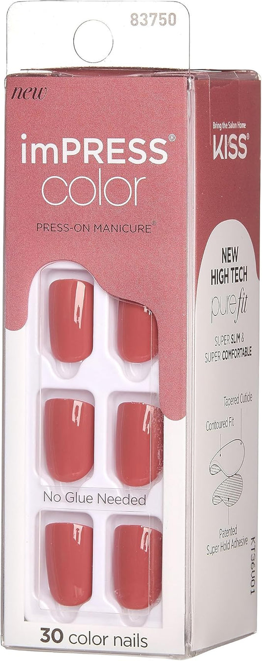 Kiss Impress Color Press-on Gel Nail Kit Platonic Pink