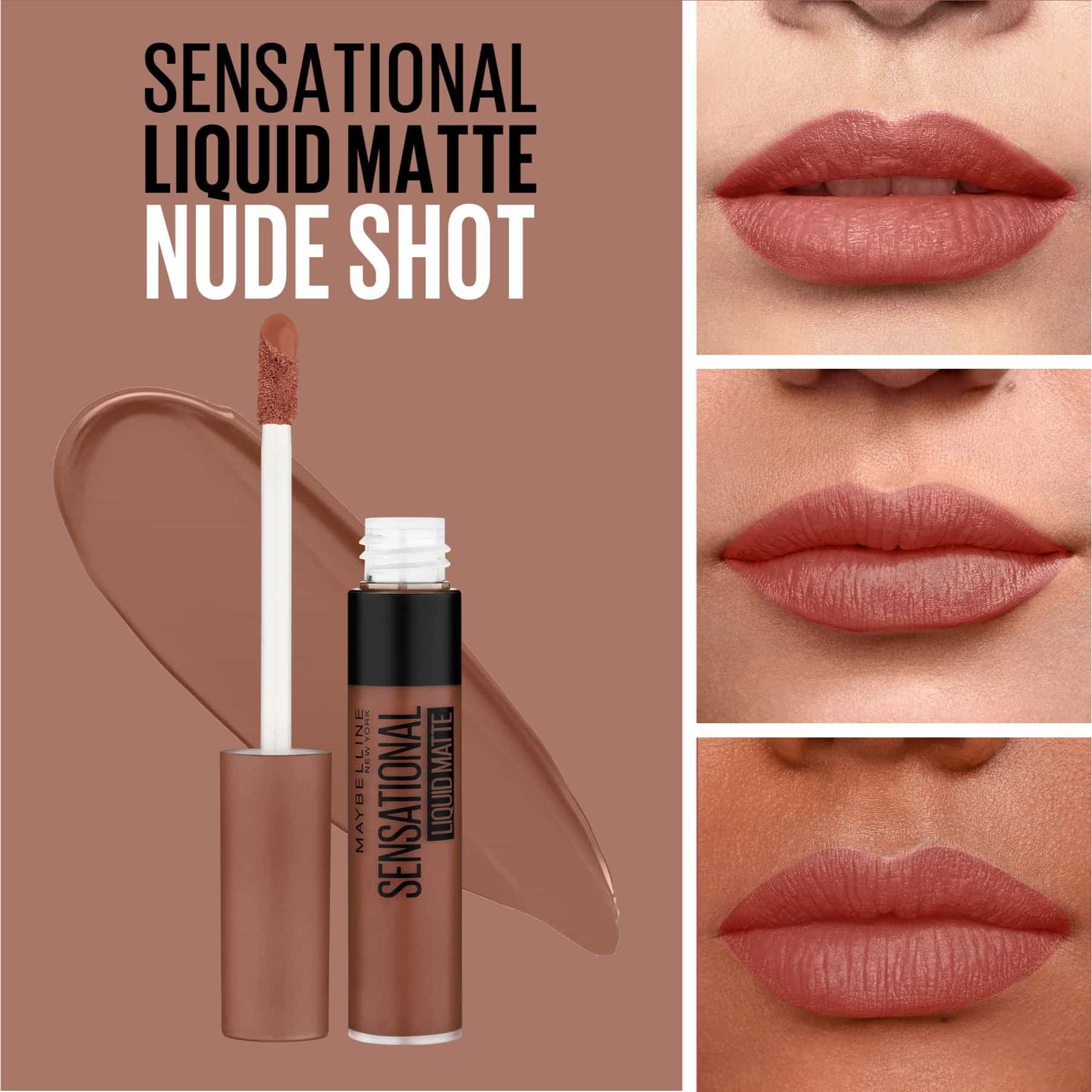 Sensational Liquid Matte Lipstick 7ml NU08 Nude Shot|7ml