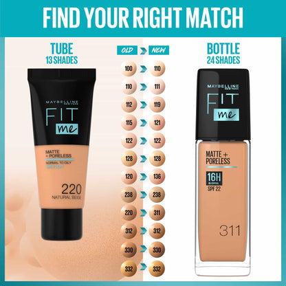 Maybelline Maybelline Fit Me Matte+Poreless Liquid Foundation with SPF22 30ml