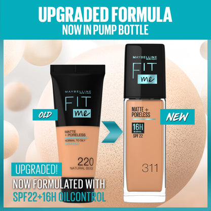 Maybelline Fit Me Matte+Poreless Liquid Foundation with SPF22 30ml