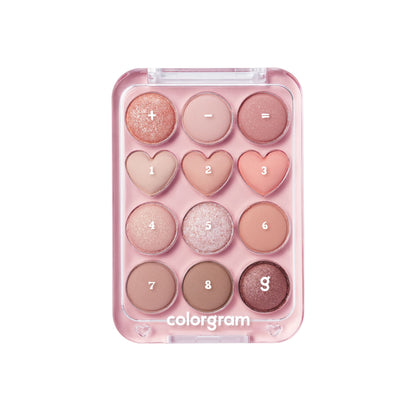 Colorgram Pin Point Eyeshadow Palette - 12 shades Peach+Coral|12 shades