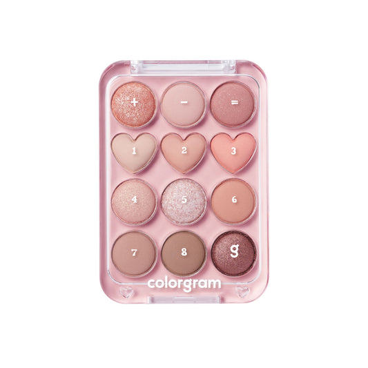 Colorgram Pin Point Eyeshadow Palette - 12 shades Peach+Coral|12 shades