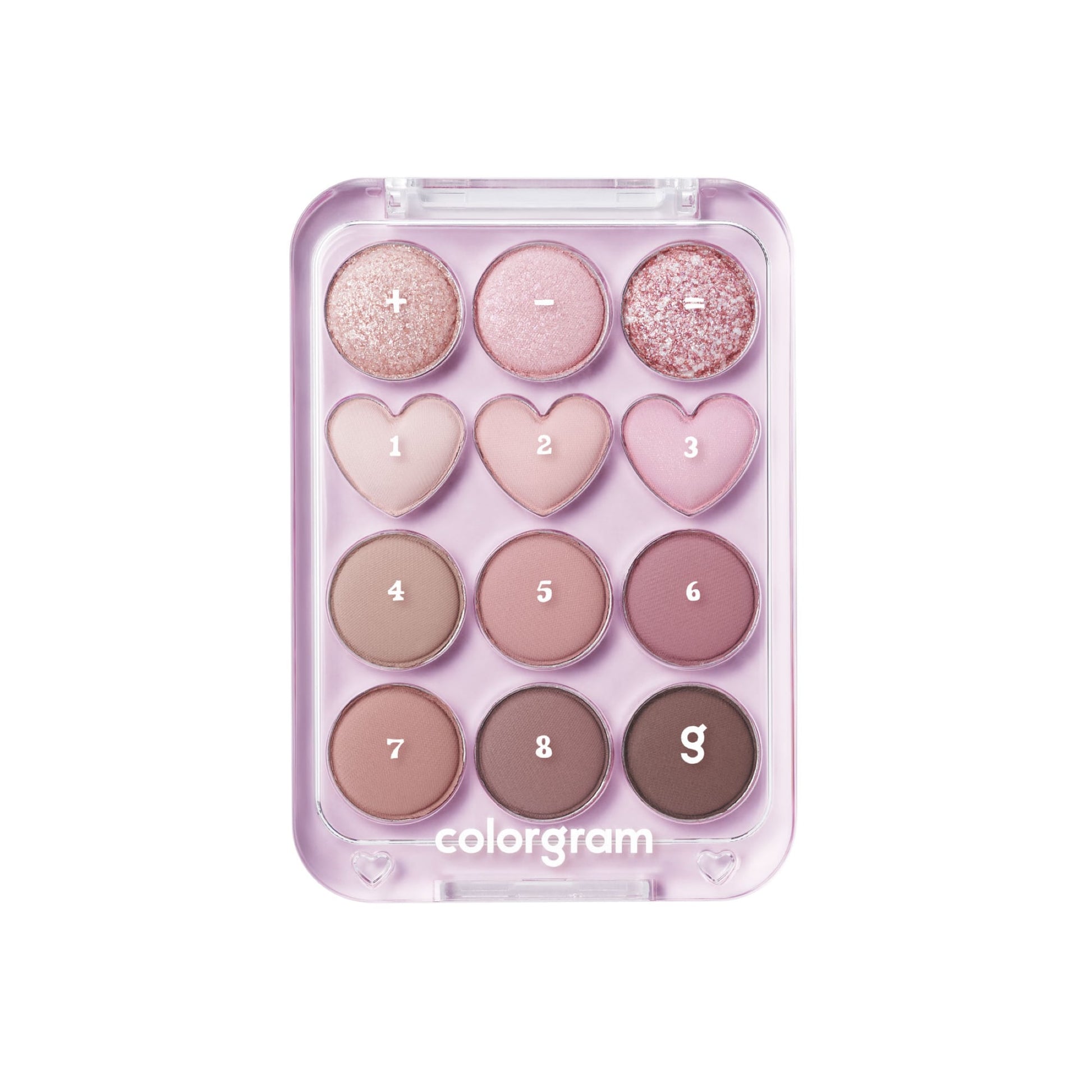 Colorgram Pin Point Eyeshadow Palette - 12 shades Pink+Mauve|12 shades