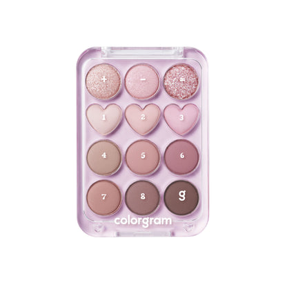 Colorgram Pin Point Eyeshadow Palette - 12 shades Pink+Mauve|12 shades