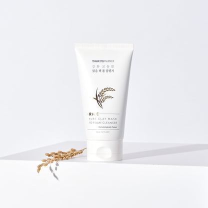 Thank You Farmer Rice Pure Clay Mask to Foam Cleanser 150ml