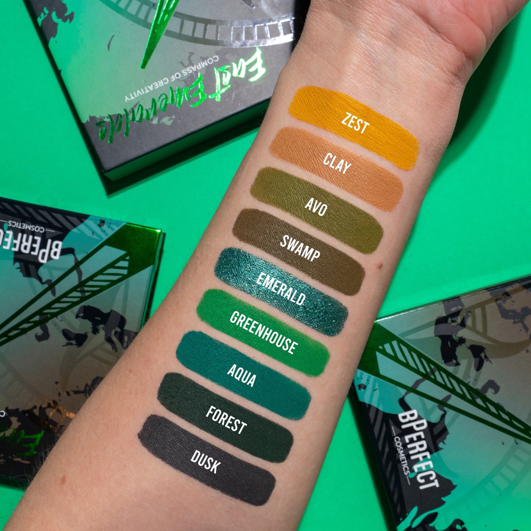 Compass of Creativity Eyeshadow Palette - 9 shades East Emeralds|110g