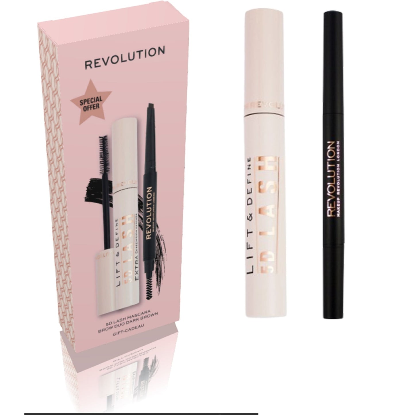 Makeup Revolution 5d Lash Mascara & Duo Brow Definer Pencil
