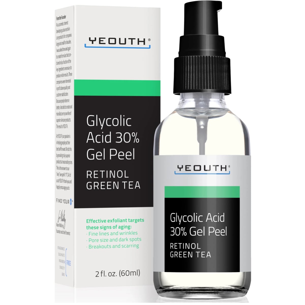 Yeouth 30% Glycolic Acid Gel Peel 2oz