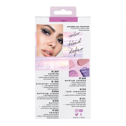 Real Techniques Everyday Eye Essentials Makeup Brush Kit, 8 Piece Set
