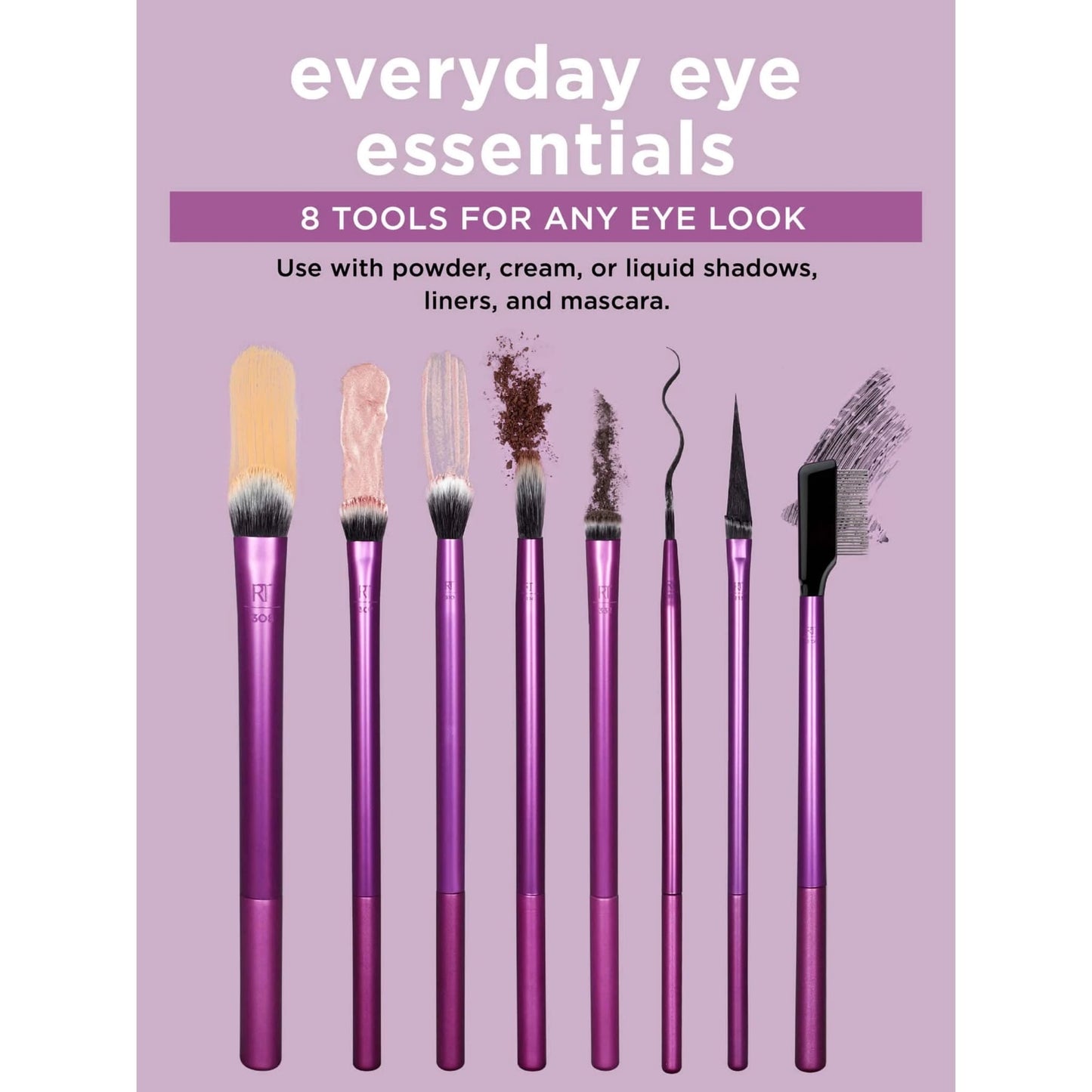 Real Techniques Everyday Eye Essentials Makeup Brush Kit 8pc