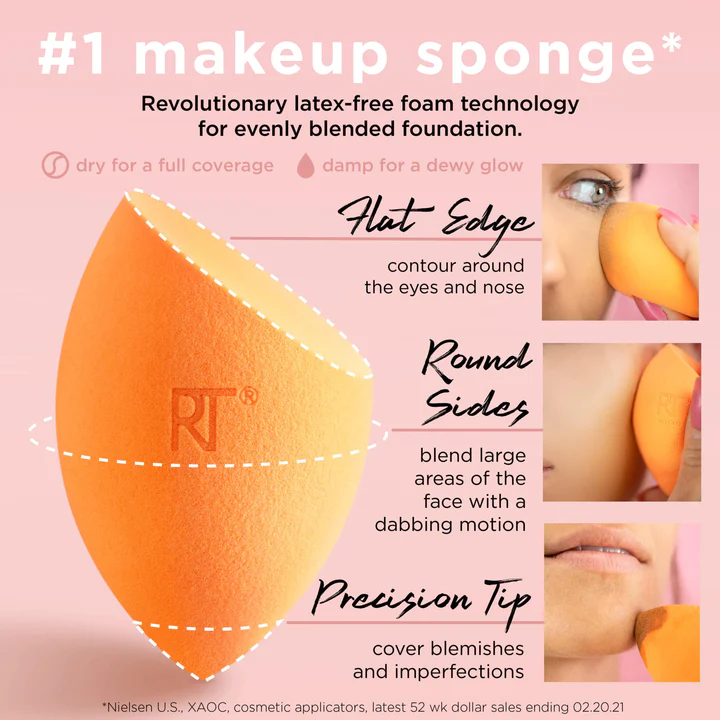 Real Techniques Miracle Complexion Sponge + Travel Case, 2 Piece Set